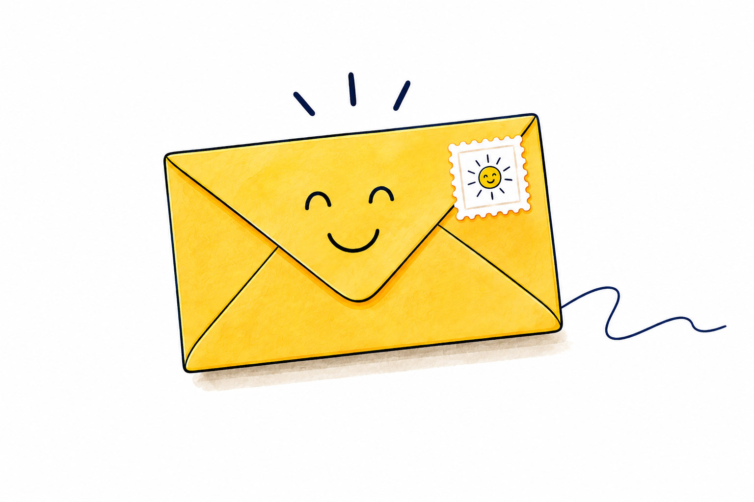 Enveloppe jaune souriante
